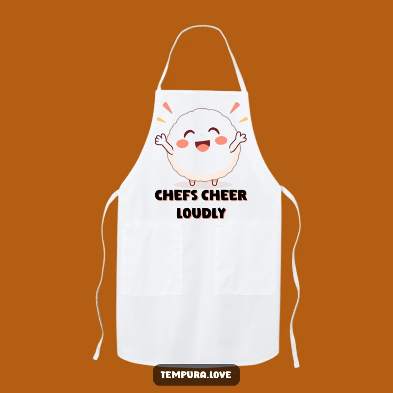 Funny Rice Ball Cheer Apron: Cook with Joyful Energy!