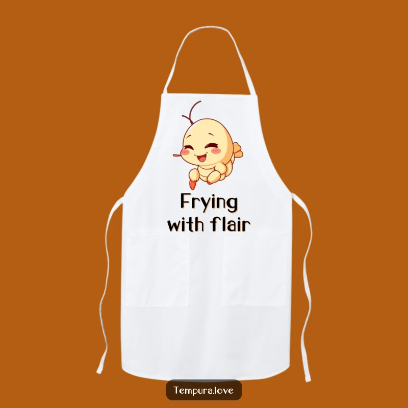 Funny Tempura Shrimp Wink Apron: Playful Kitchen Wear. A Hilarious Funny Gift for Cooks