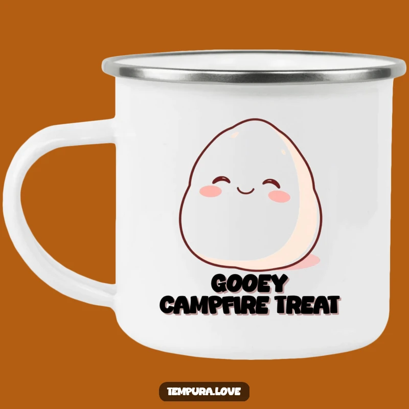 Funny Happy Mochi Camping Mug: Rolling Glee for Humorous Outdoor Treats