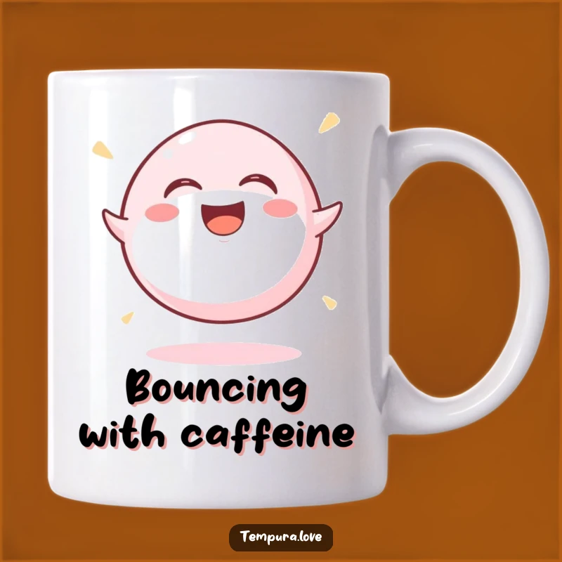 Funny Mochi Ball Laughing Mug: Hilarious Cartoon Gift for Sweet Treat Lovers. Bouncy Joy