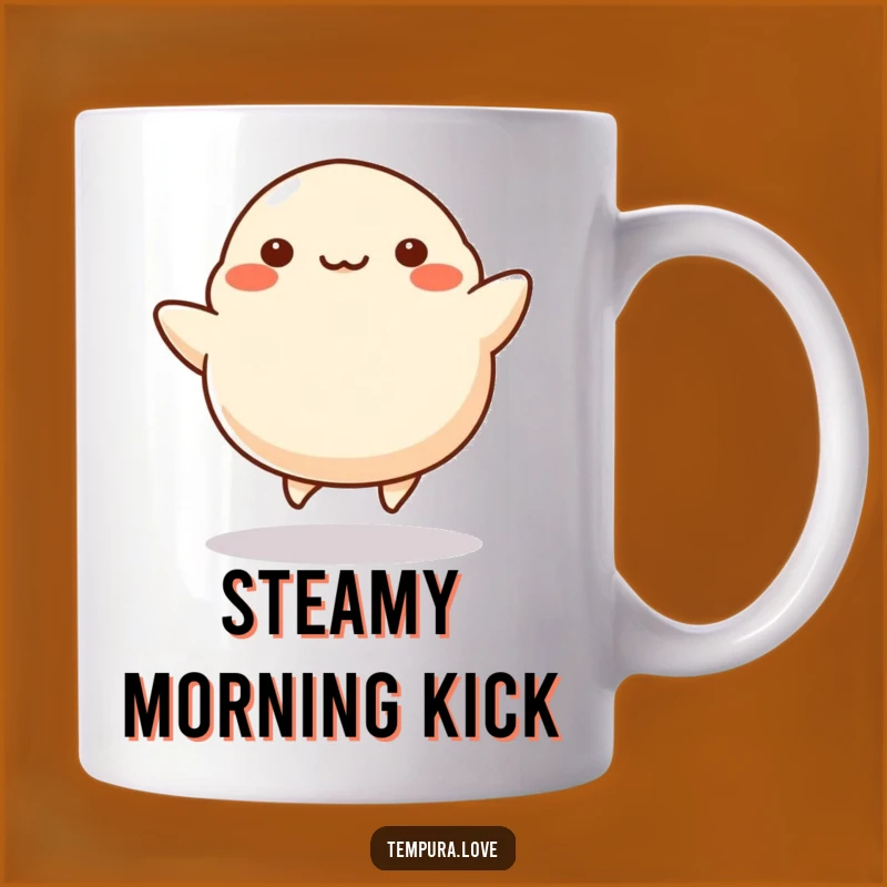Funny Dumpling Kicking Mug: Hilarious Cartoon Gift for Foodies Who Kick Back and Relax