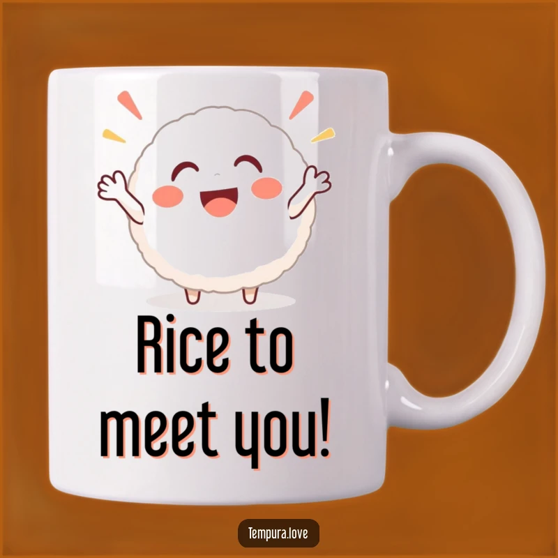 Funny Rice Ball Cheer Mug: Start Your Day with a Smiling Carb!