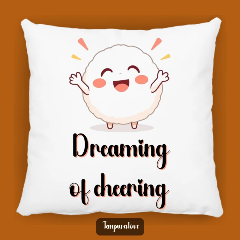 Cozy Funny Rice Ball Cheer Pillow: Huggable Enthusiasm!