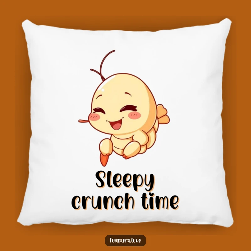 Funny Tempura Shrimp Wink Pillow: Cozy Cartoon Comfort. The Perfect Hilarious Gift for Shrimp Lovers
