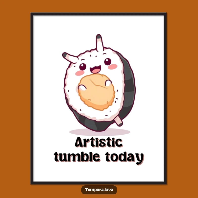 Funny Sushi Sommelier Digital Art: Hilarious Cartoon Print for Instant Wall Decor. Unique Gift