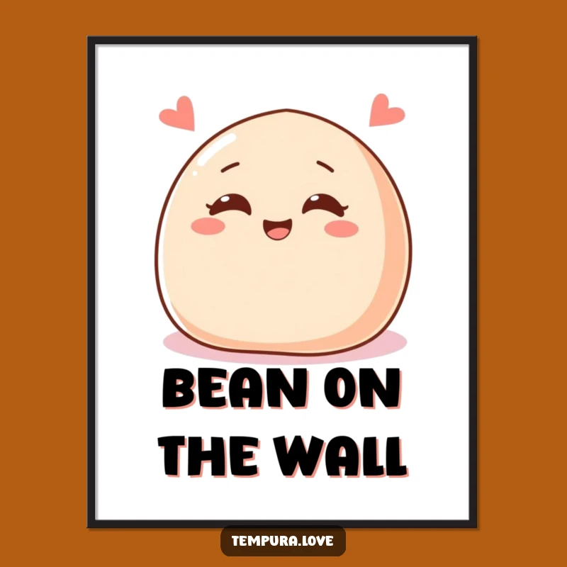 Funny Winking Bean Bun Digital Art - Sweet Download for Charming Decor
