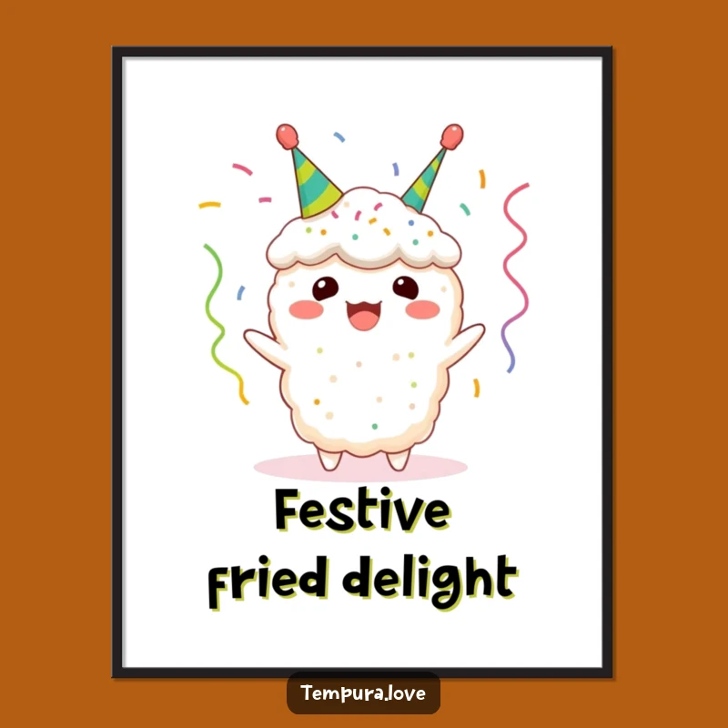 Funny Tempura Streamer Digital Print: Festive Fried Art for Your Space!