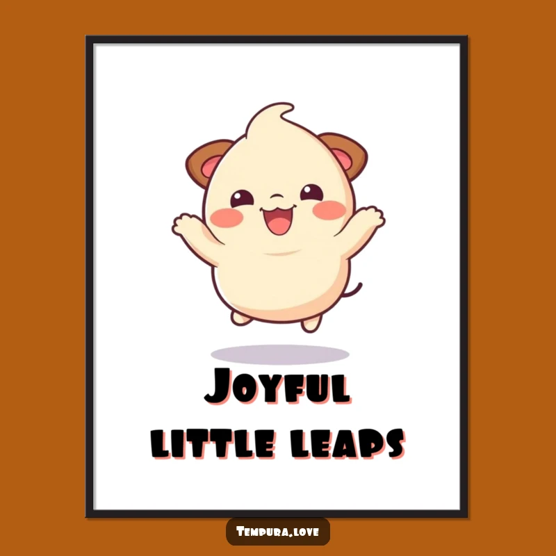 Funny Dumpling Digital Art: Joyful Jump Print, Instant Foodie Gift Download