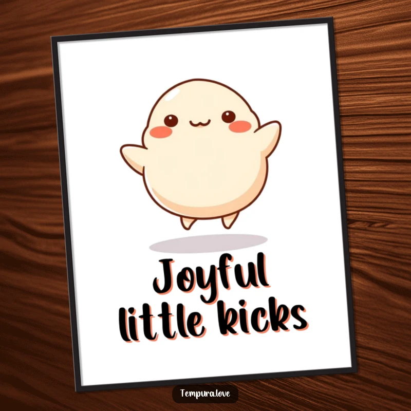 Funny Dumpling Digital Art featuring a stylized dumpling energetically kicking its legs, ready to bring joy and humor to any digital display.