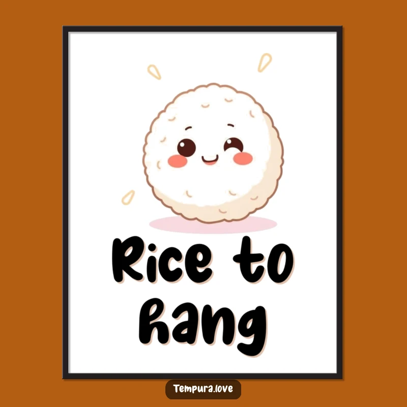 Funny Smiling Rice Ball Digital Art - Joyful Download for Happy Decor