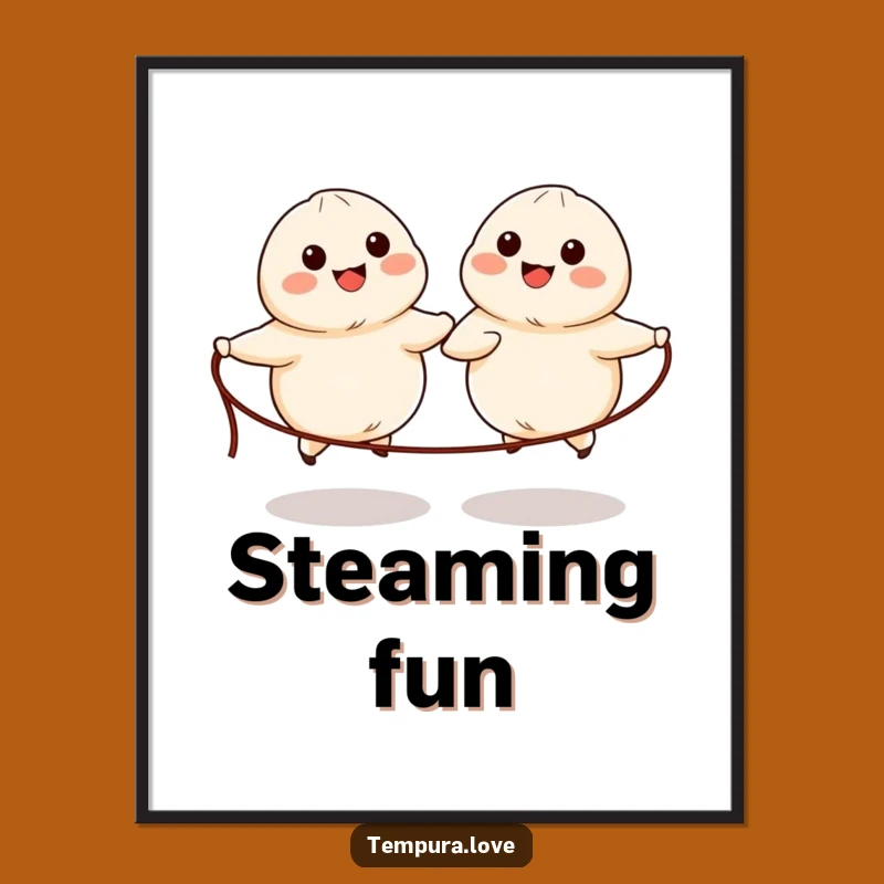 Funny Dumpling Skipping Digital Print: Instant Cheer for Your Walls