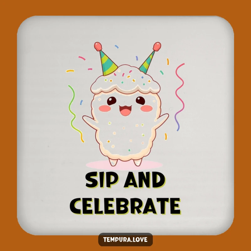 Funny Tempura Streamer Coaster: Protect Surfaces with Fried Fun!