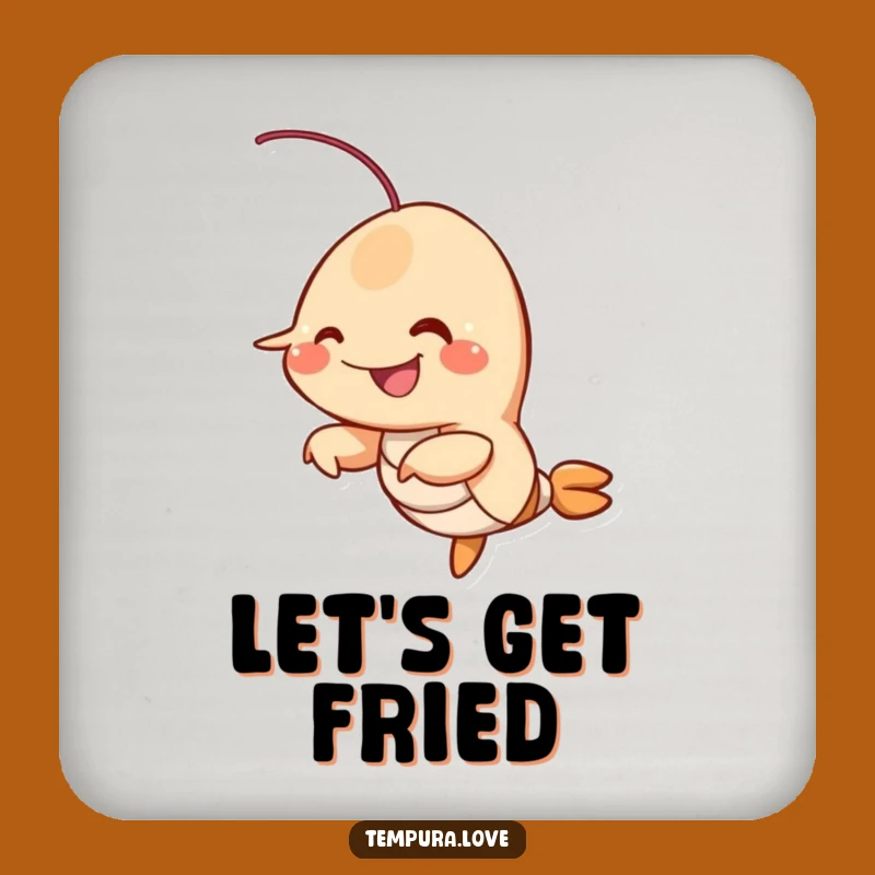 Funny Fried Shrimp Coaster: Wiggling Protector, Humorous Foodie Gift