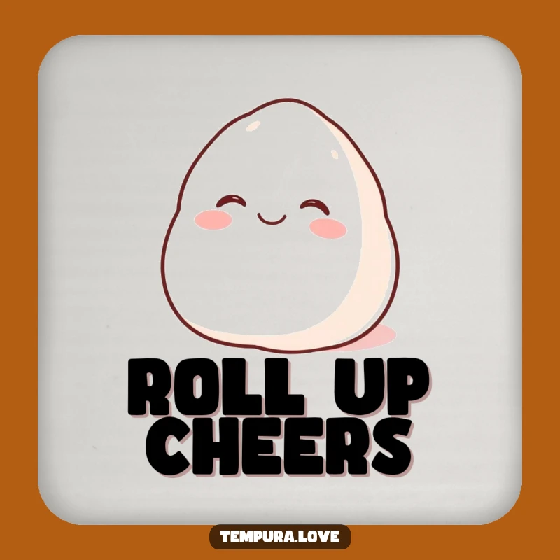 Funny Happy Mochi Coaster: Rolling Glee Protection for Surfaces