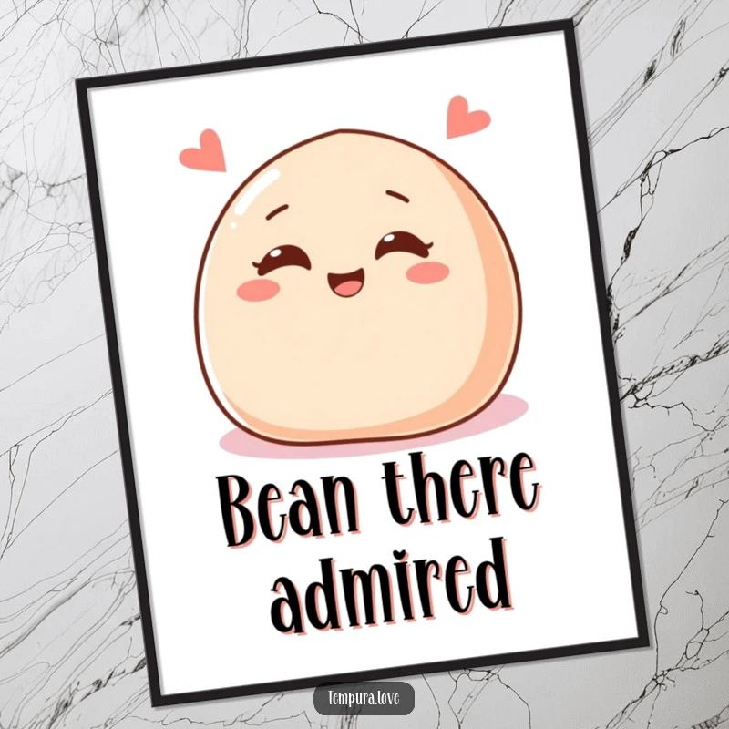 Funny poster art of a delighted red bean paste bun with cheerful eyes, winking playfully, charming and sweet.