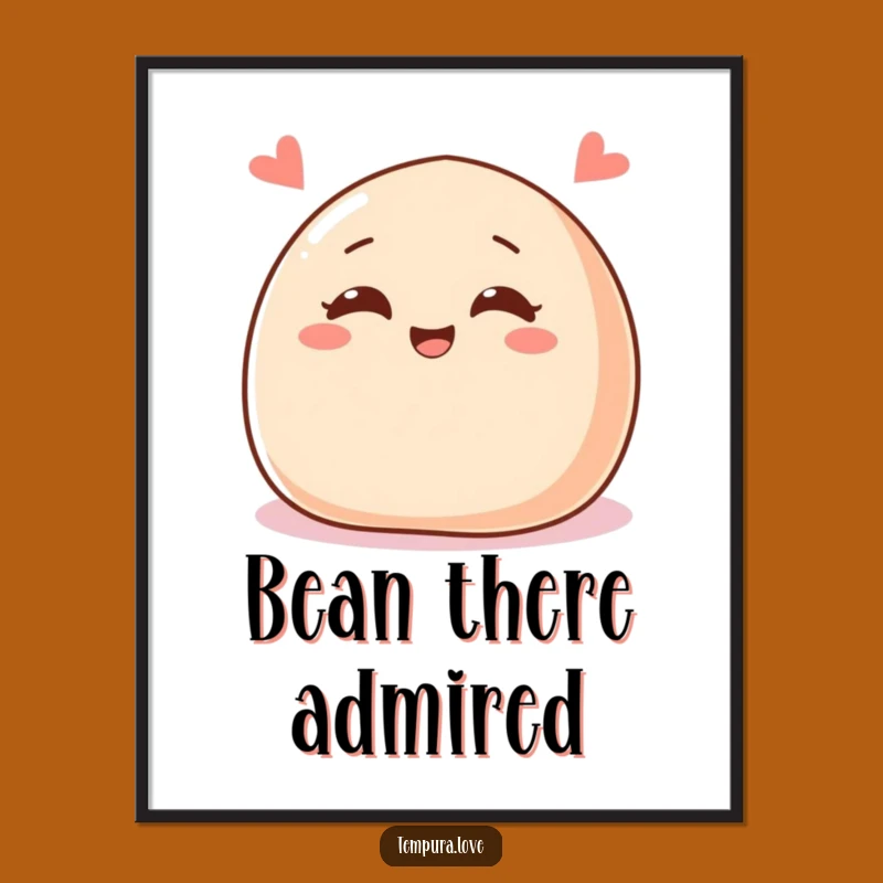 Funny Winking Bean Bun Poster - Sweet Wall Art for Kitchens & Cafes
