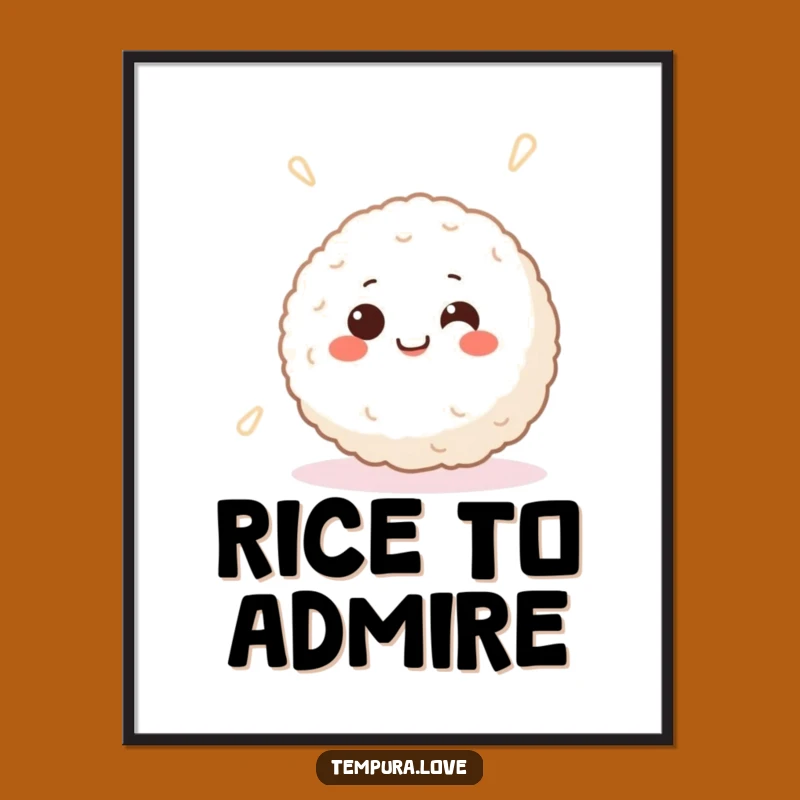 Funny Smiling Rice Ball Poster - Joyful Wall Art for Happy Spaces