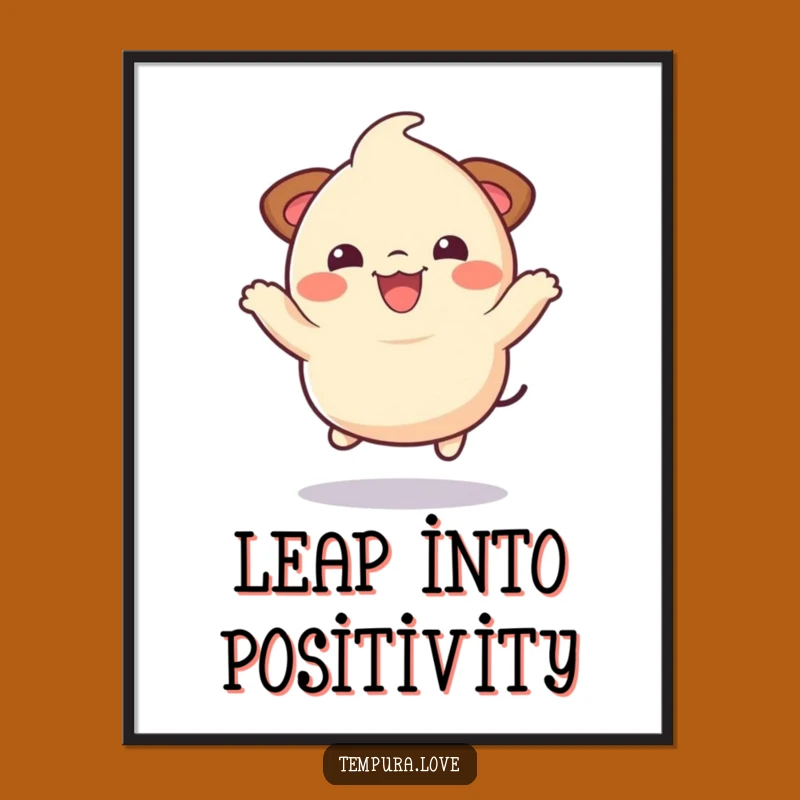 Funny Dumpling Poster: Joyful Jump Art, Hilarious Kitchen Decor Gift