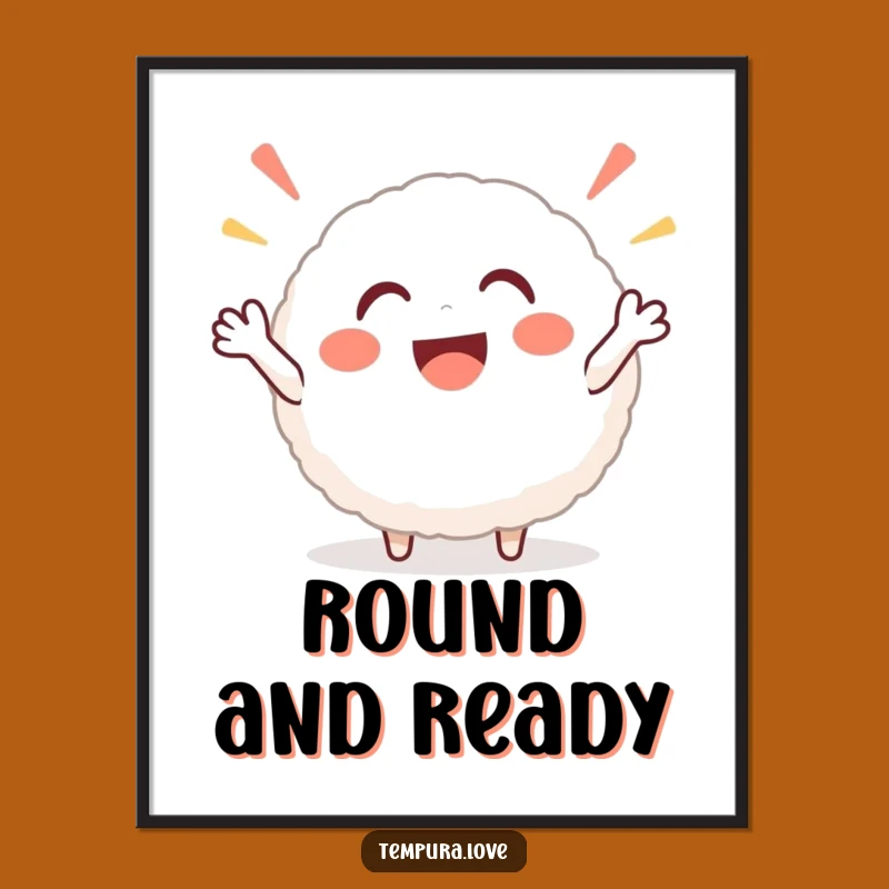 Funny Rice Ball Cheer Poster: Add Joyful Energy to Your Walls!