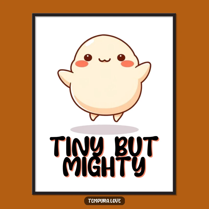 Funny Dumpling Kicking Poster: Cheerful Cartoon Wall Art. A Hilarious Gift for Food Lovers