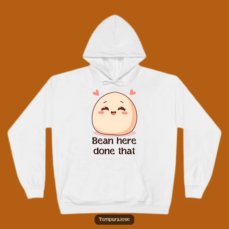 Funny Winking Bean Bun Hoodie - Cozy Comfort with Sweet Charm