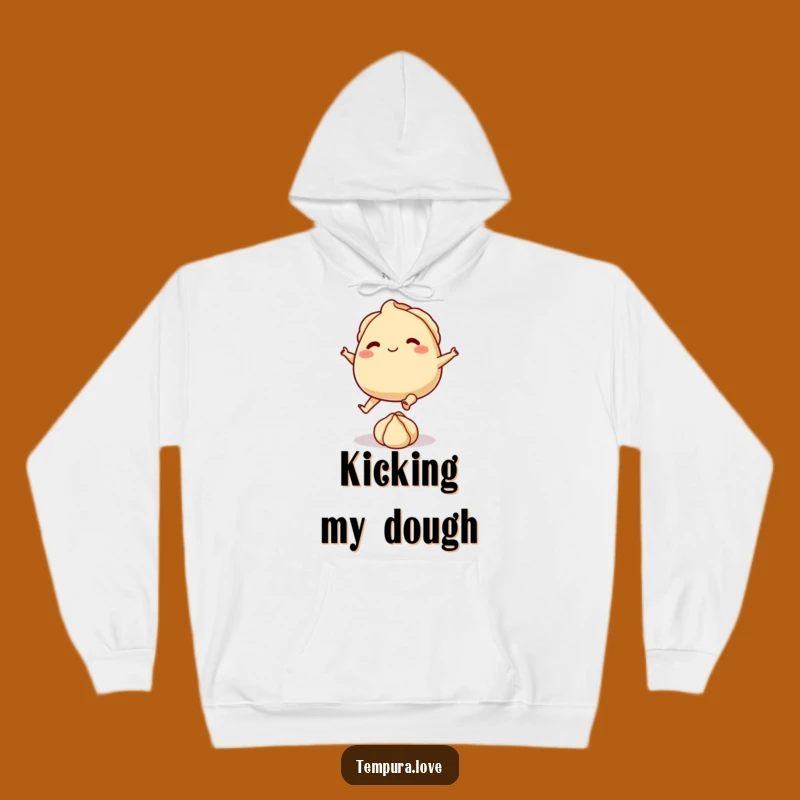 Funny Gyoza Kicking Dough Hoodie - Cozy Comfort for Dumpling Fans