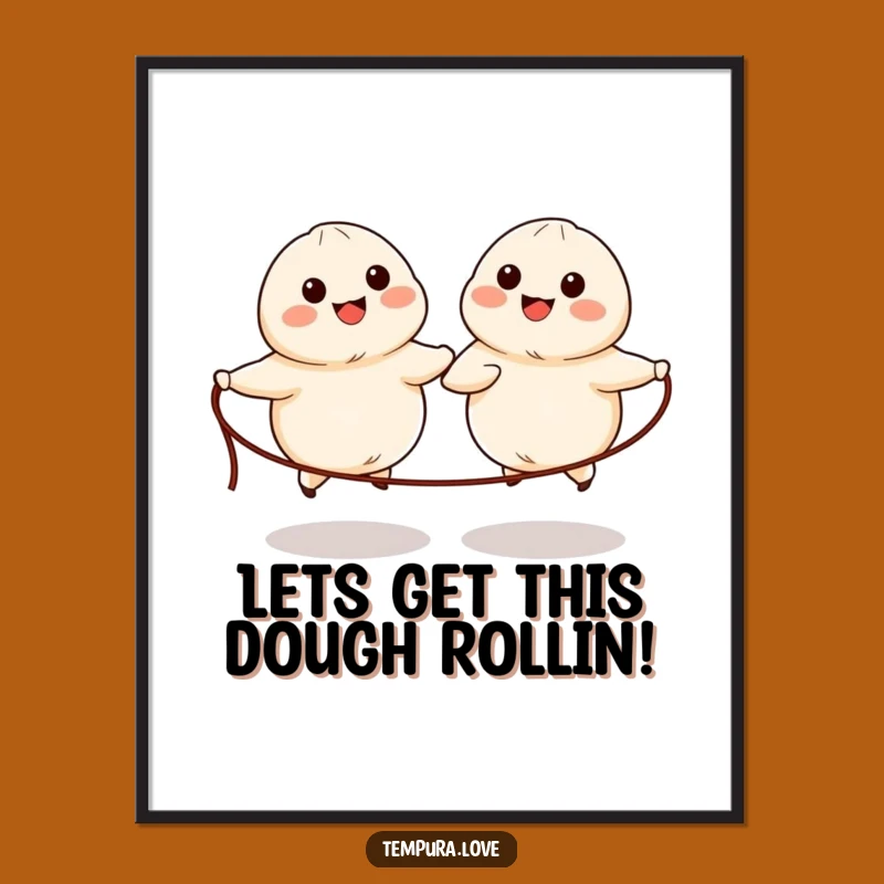 Funny Free Printable Wall Art: Dumpling Skipping Humor Downloadable Decor