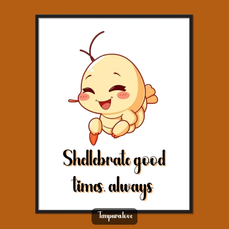 Free Printable Wall Art: Winking Tempura Shrimp - Funny Downloadable Decor!