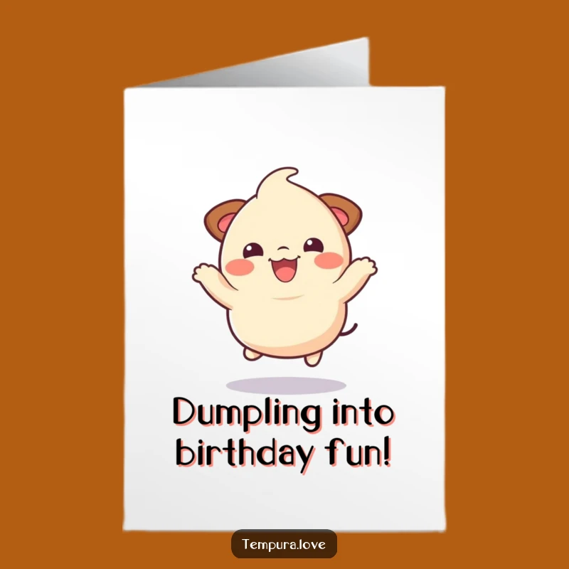 Free Printable Dumpling Birthday Card: Bouncy, Funny Downloadable Gift for Joyful Celebrations