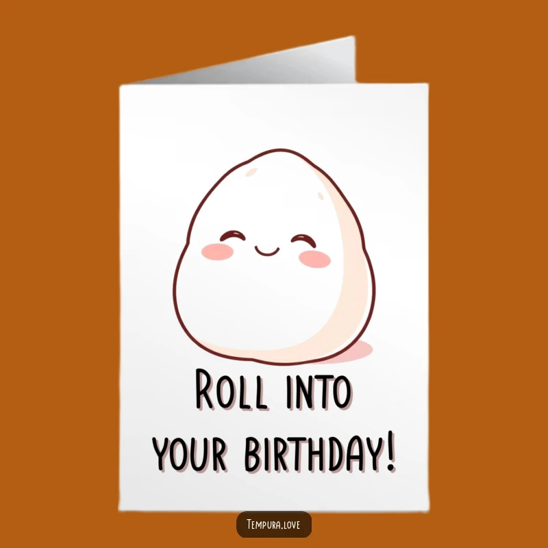 Free Printable Birthday Card: Happy Mochi Rolling - Funny Download Gift