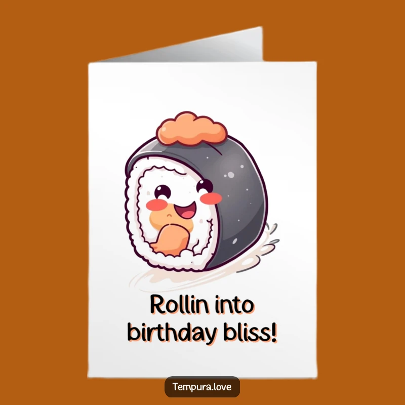 Free Printable Sushi Birthday Card: Funny Downloadable Gift for a Rolling Good Time