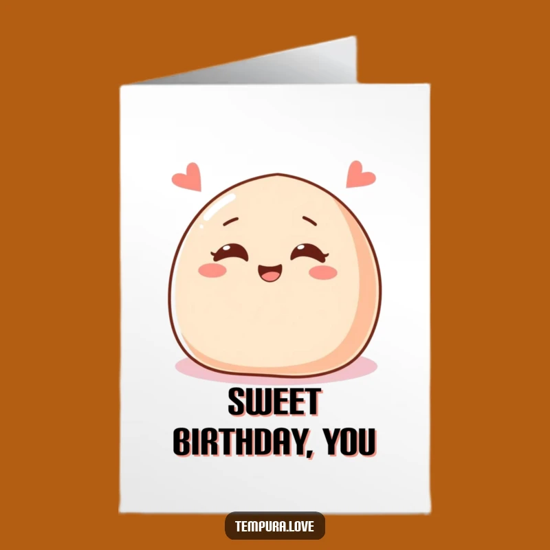 Free Printable Birthday Card: Winking Red Bean Bun, Downloadable Cheeky Gift
