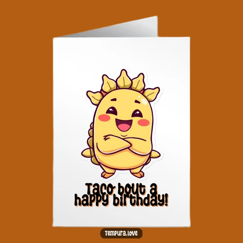 Funny Free Printable Birthday Card: Mischievous Taco Humor Downloadable Gift