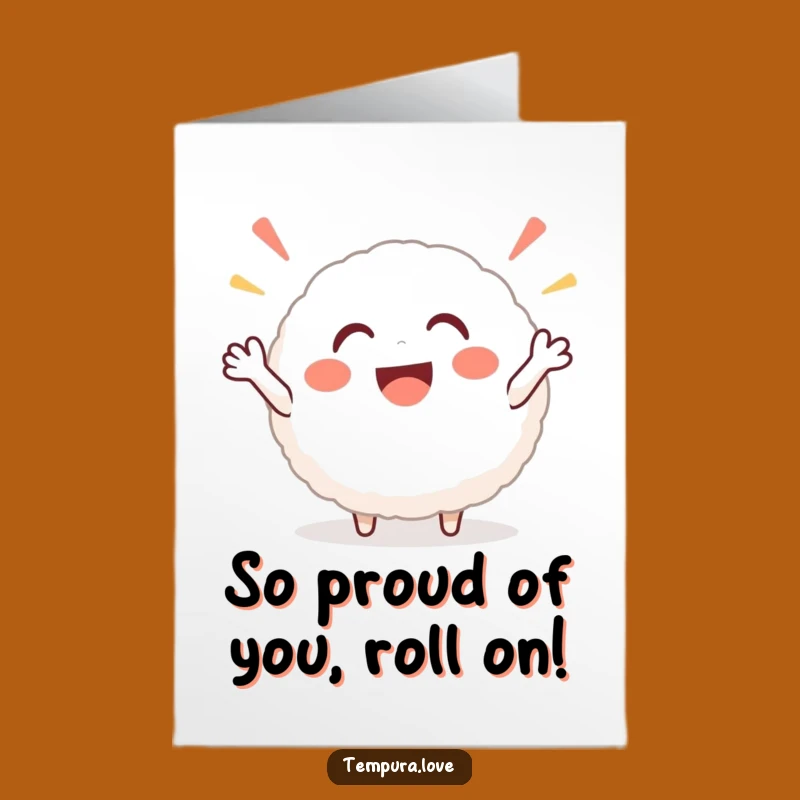 Free Printable Congrats Card: Joyful Rice Ball Cheer, Downloadable for Easy Celebration