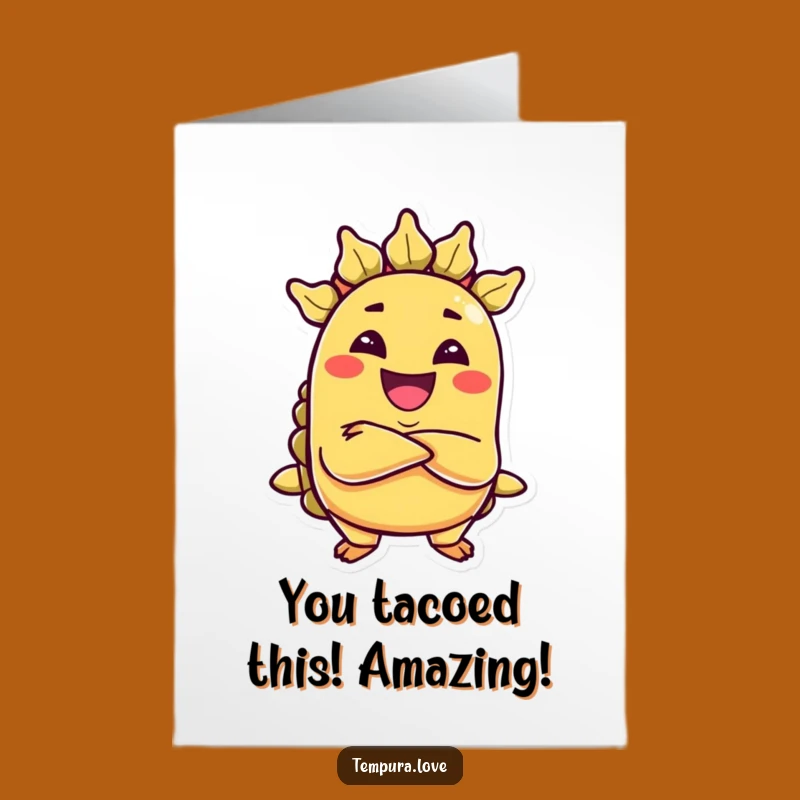 Free Printable Congrats Card: Mischievous Taco Celebration Humor Downloadable