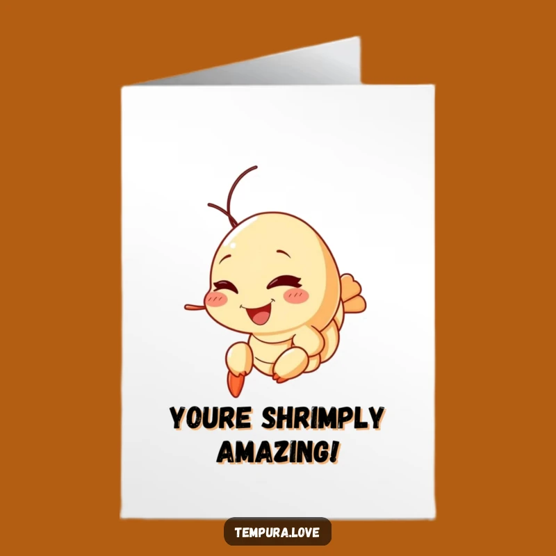 Free Printable Congrats Card: Winking Tempura Shrimp - Downloadable Celebration!
