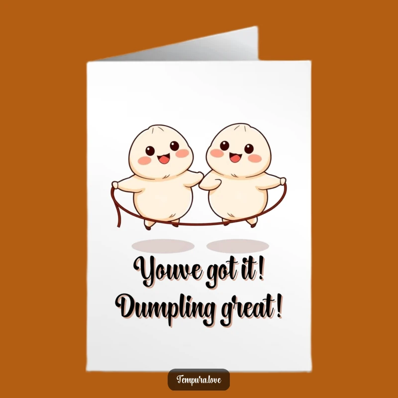 Free Printable Congrats Card: Dumpling Skipping Celebration Humor Downloadable