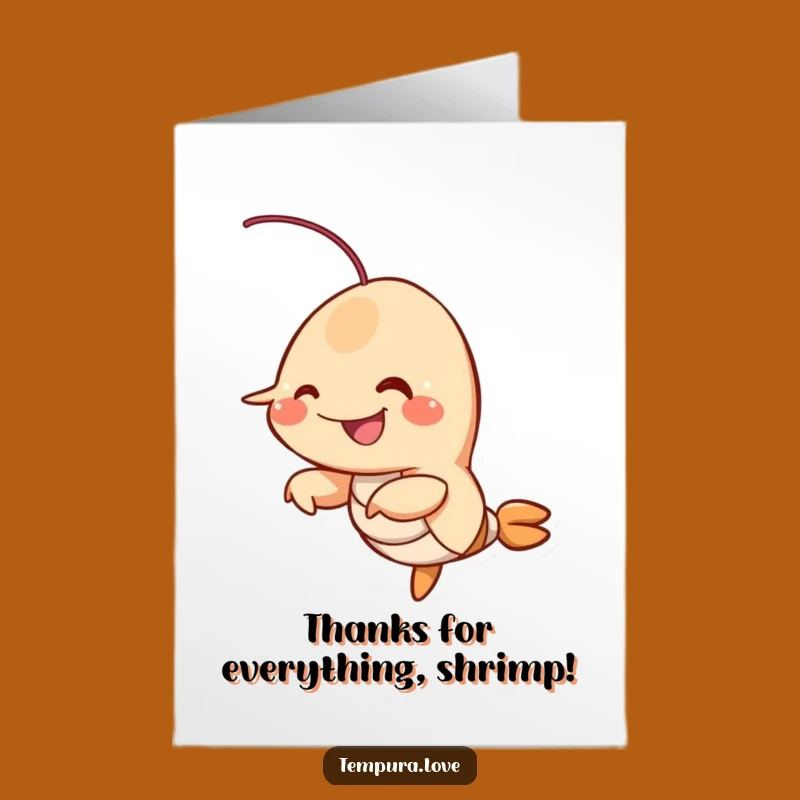 Free Printable Fried Shrimp Thank You Card: Fun Downloadable Gift to Show Gratitude
