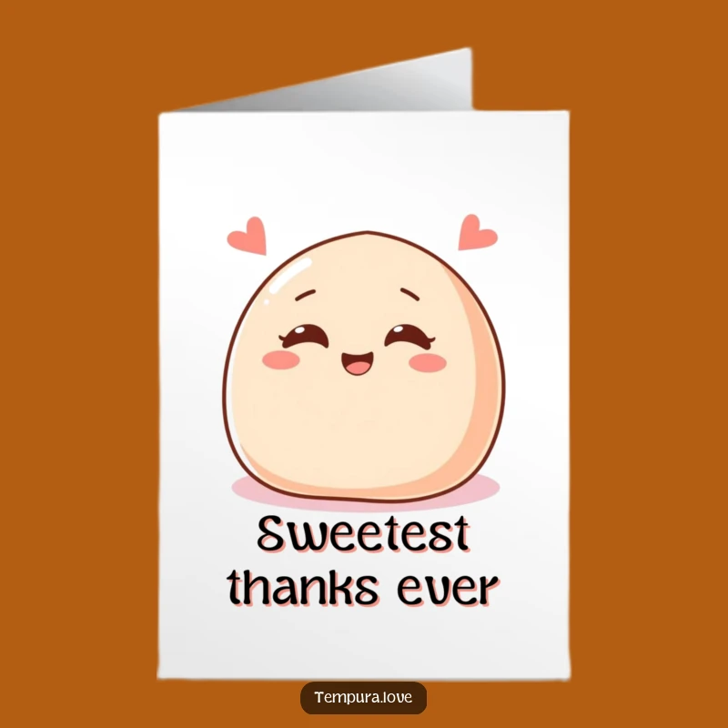 Free Printable Thank You Card: Winking Red Bean Bun, Downloadable Gratitude