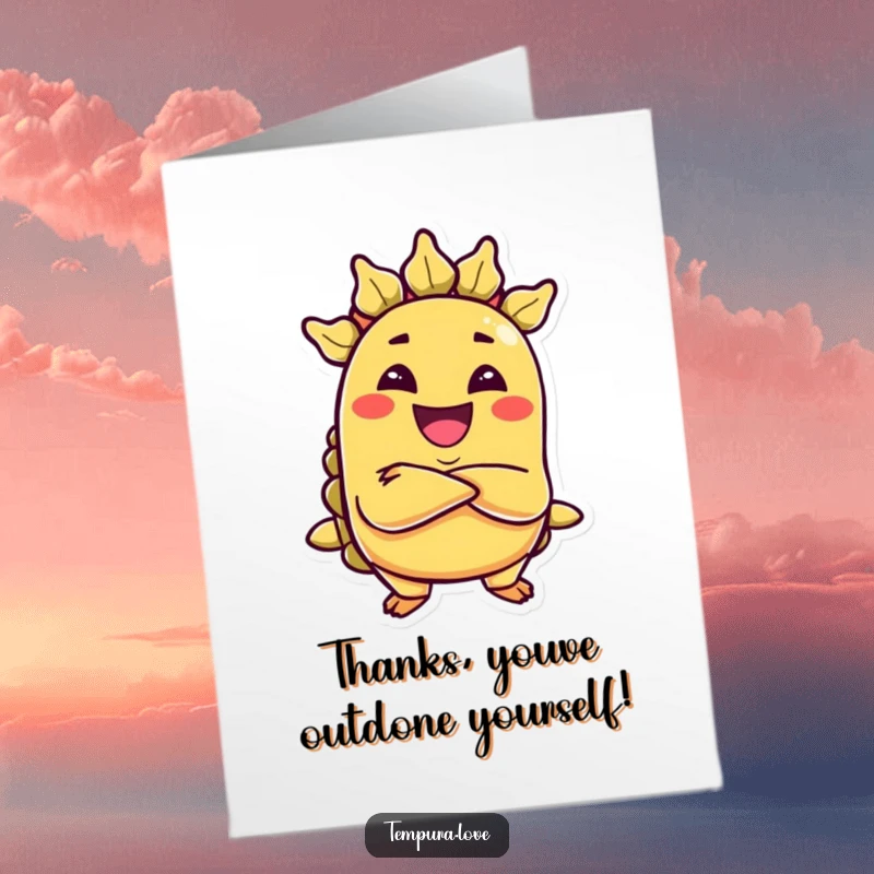 Funny Free Printable Thank You Card: A mischievous taco with its arms crossed offers a cheeky, grinning thank you.