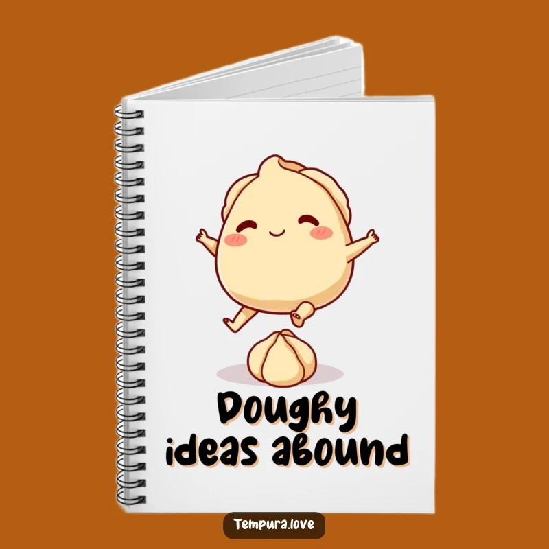 Funny Gyoza Kicking Dough Notebook - Journal Your Ideas with Dumpling Fun