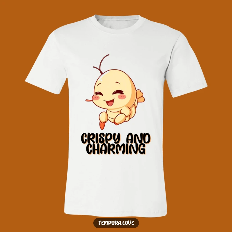 Funny Tempura Shrimp Wink T-Shirt: Wear Your Playfulness. A Hilarious Cartoon Foodie Tee