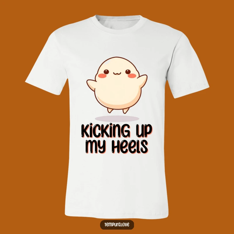 Funny Dumpling Kicking T-Shirt: Wear Your Joyful Energy. A Hilarious Cartoon Foodie Tee
