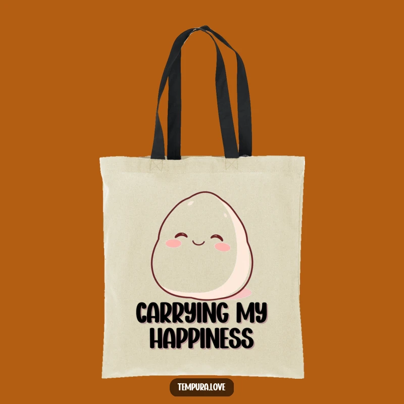 Funny Happy Mochi Tote Bag: Rolling Glee for a Humorous & Stylish Carry-All